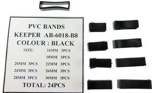 BLACK PVC BAND KEEPERS SZ 16-30 @3X8