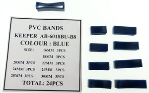 BLUE PVC BAND KEEPERS SZ 16-30 @3X8