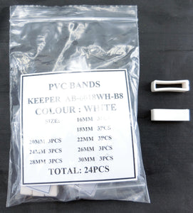 WHITE PVC BAND KEEPERS SZ 16-30 @3X8