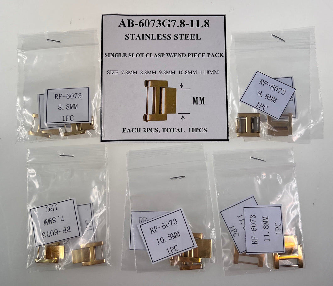 MD SINGLE SLOT BUCKLES W/END PIECES IN IPG