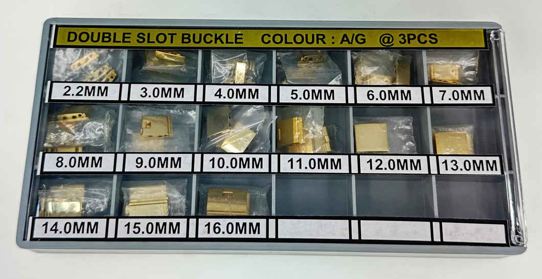 TWO SLOT BRASS BUCKLE (YELLOW) IN BOX -45