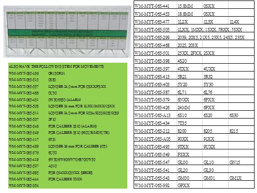 ORIGINAL STEM for MIYOTA MOVT @2X24