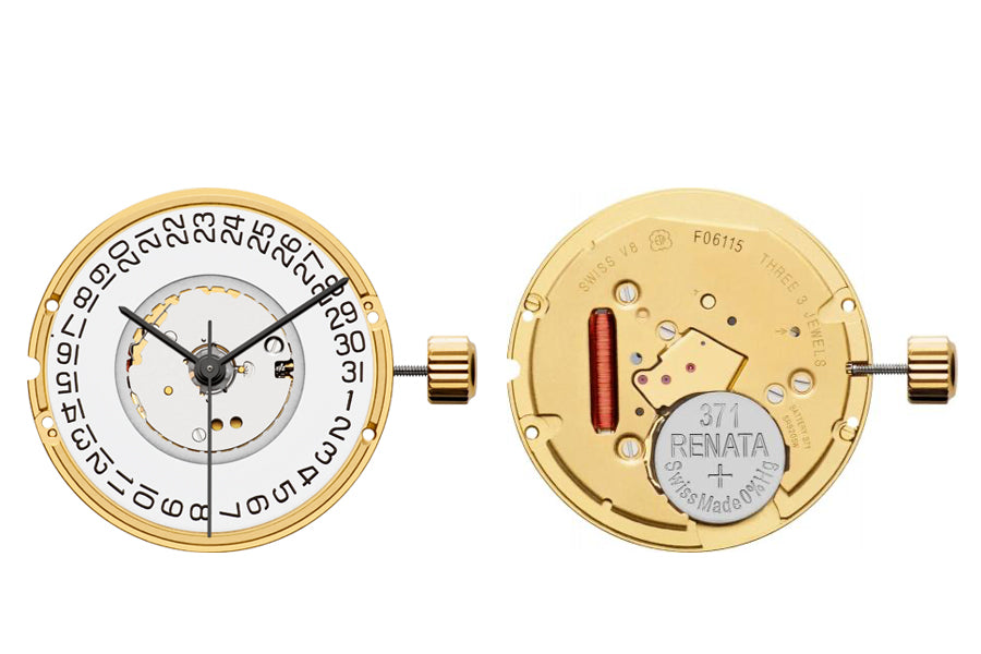 MOVEMENT ETA F06.115 HEAVY VERSION, SIZE 11 1/2''', 2 HANDS, DATE AT 3 AIG 0, REDUCED