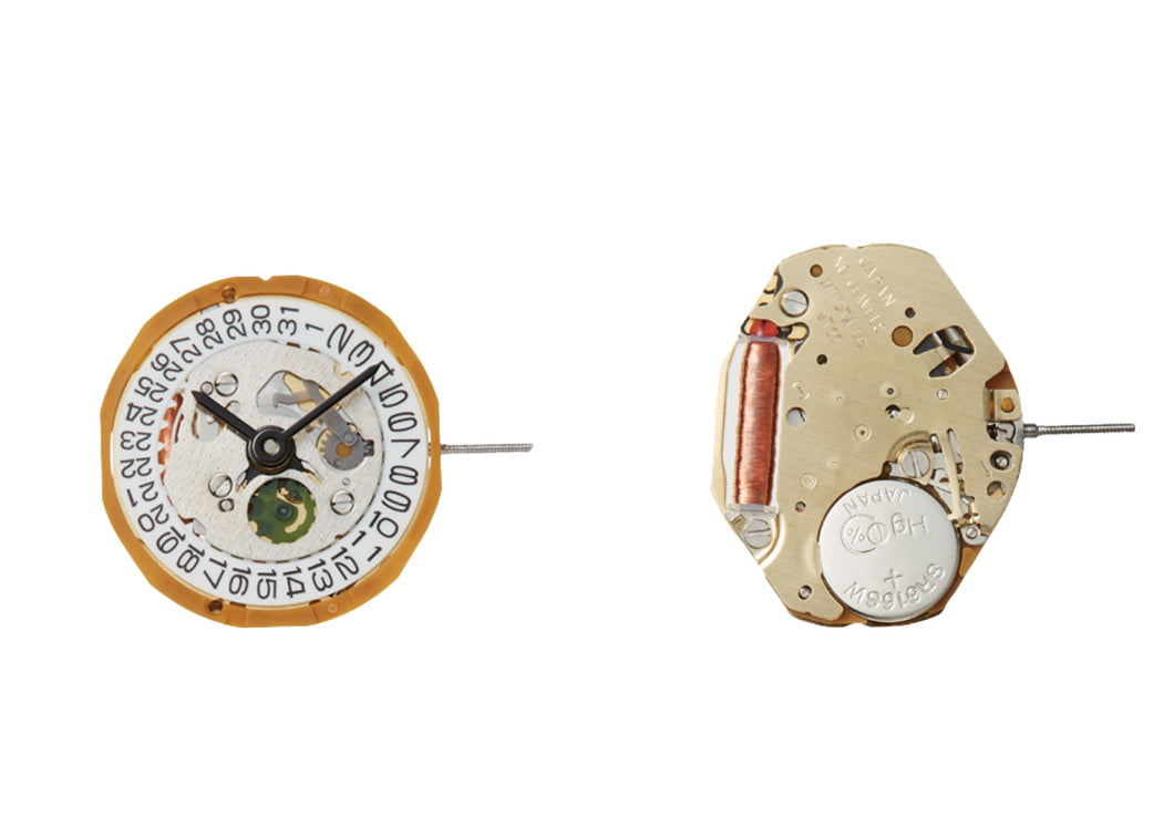 MOVEMENT MIYOTA 9T15G, SIZE 6 3/4''' x 8''', 2 HANDS, GILT, STANDARD HAND HEIGHT, DATE AT 3