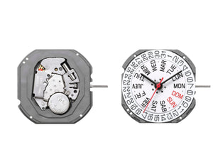 MOVEMENT MIYOTA GR02, SIZE 11 1/2''', 3 HANDS, STANDARD HAND HEIGHT, DATE AT 3 DAY AT 3