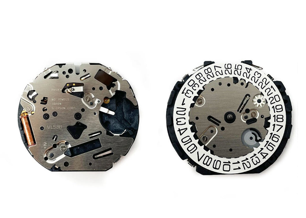 MOVEMENT TMI VL58A, SIZE 13 1/2''', 2 HANDS, STANDARD HAND HEIGHT, TYPE M, LASER MARKING 2 IN THE MOVEMENT, DATE AT 3