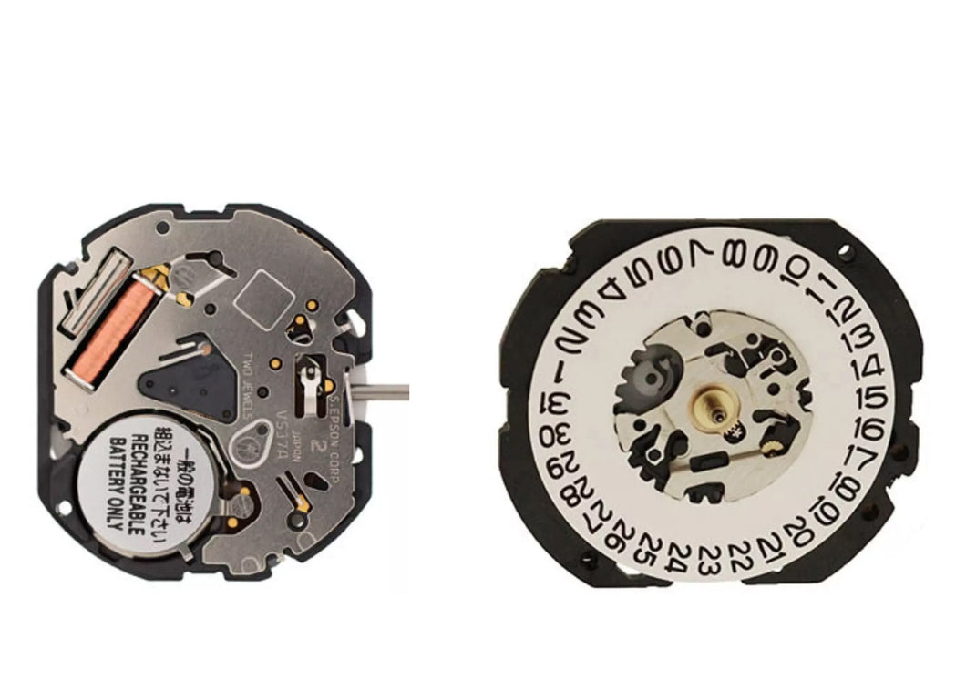 MOVEMENT TMI VS37A, SIZE 10 1/2''', 3 HANDS, STANDARD HAND HEIGHT, DATE AT 3