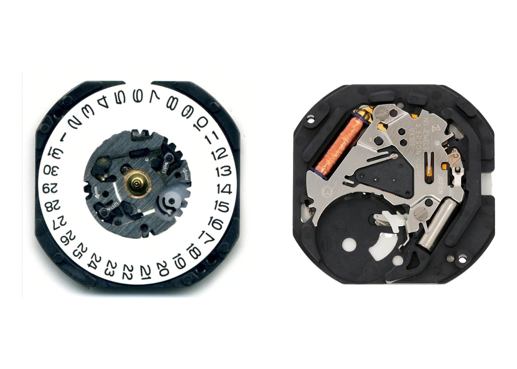 MOVEMENT TMI VX32G, SIZE 10 1/2''', 3 HANDS, STANDARD HAND HEIGHT, TYPE S, LASER MARKING 1 IN THE MOVEMENT, DATE AT 3