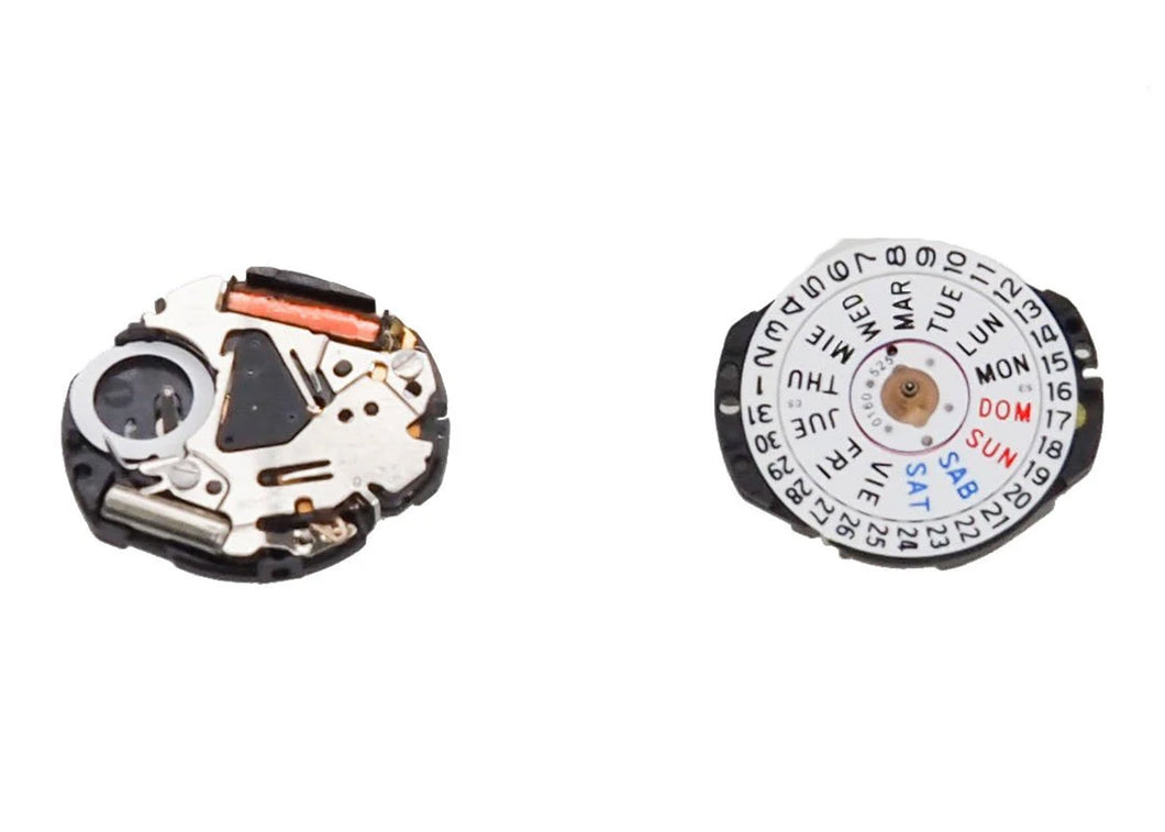 MOVEMENT TMI VX83E, SIZE 6 x 8''', 3 HANDS, HIGH HAND, TYPE M, LASER MARKING 2 IN THE MOVEMENT, DATE AT 3 DAY AT 3