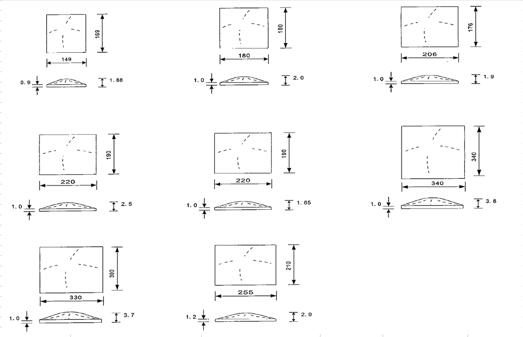 HOUSE ROOF CURVE TV GLASS (MOQ: 5 PCS)