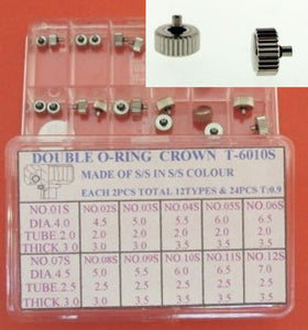 S/S DOUBLE O-RING CROWN KIT T9 IN S/S COL-24