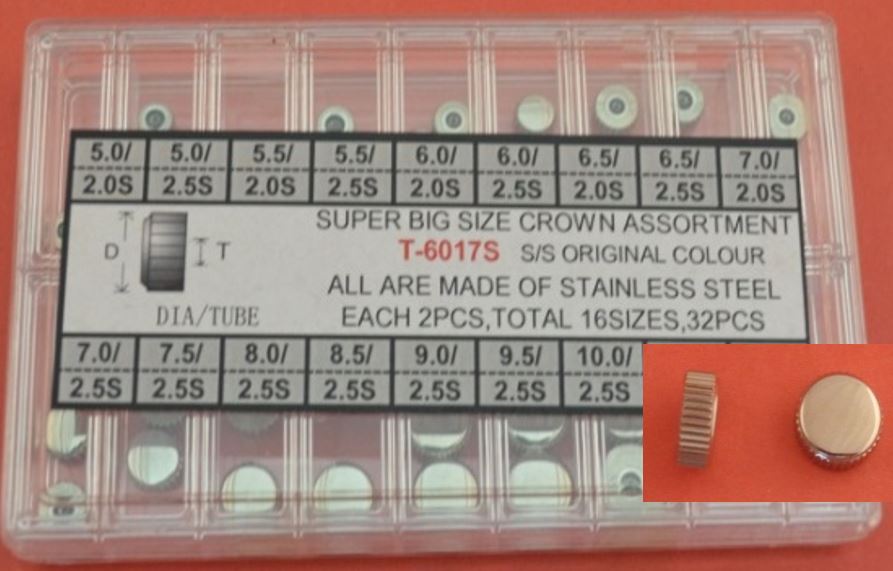 S/S X-LARGE CROWN KIT TAP 0.9 IN S/S COL-32