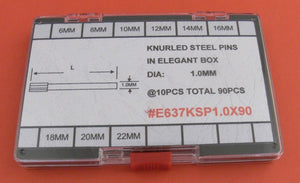 S/S KNURLED PINS KIT D1.0-90 IN ELG BOX