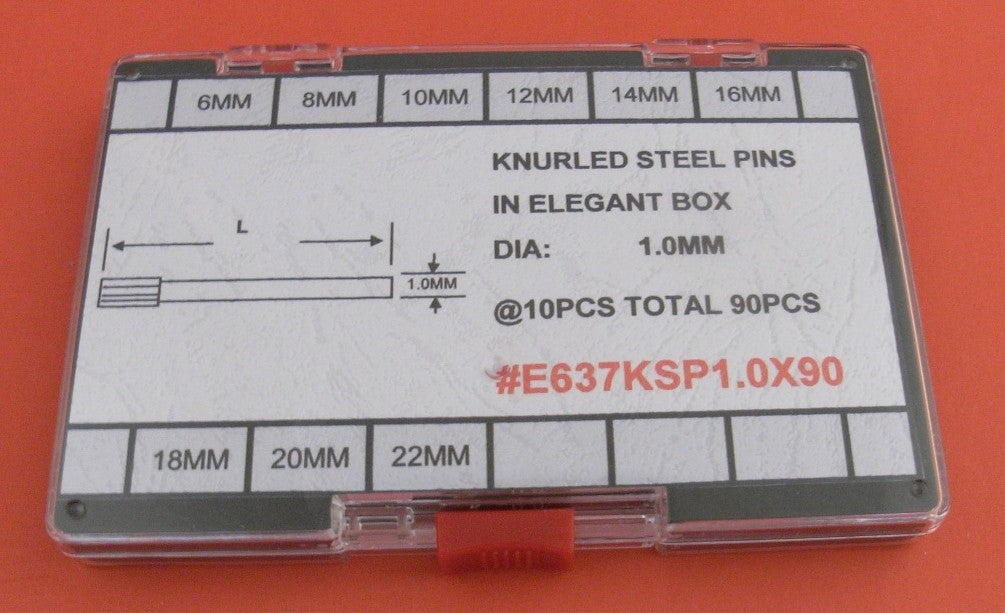S/S KNURLED PINS KIT D1.0-90 IN ELG BOX