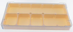 PLASTIC CONTAINER IVORY W/5 GRIDS & COVER