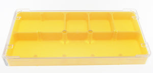 PLASTIC CONTAINER YELLOW W/5 GRIDS & COVER