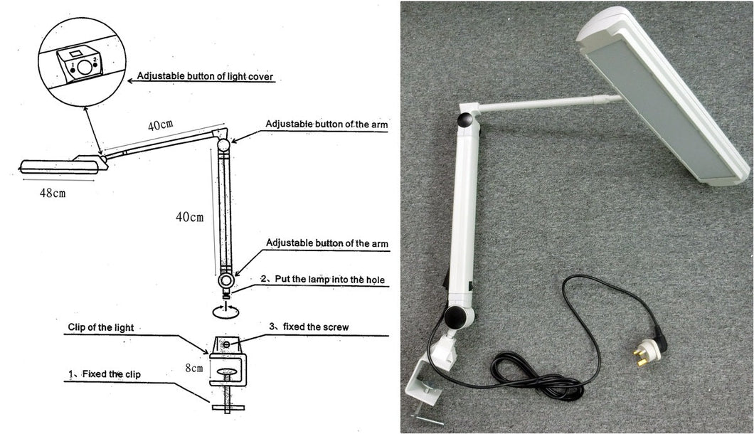 TABLE LAMP WITH LED LIGHT TUBE