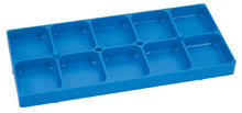 Load image into Gallery viewer, PLASTIC TRAY BLUE W/10 GRIDS AND STACKABLE
