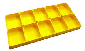 PLASTIC TRAY BLUE W/10 GRIDS AND STACKABLE