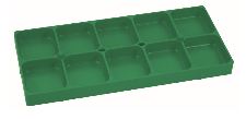 PLASTIC TRAY BLUE W/10 GRIDS AND STACKABLE