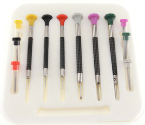 SET OF 6 S-DRIVERS Ø0.8-2.0 W@2 SPARE BLADE