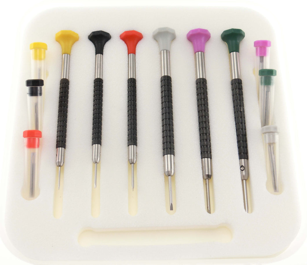 SET OF 6 S-DRIVERS Ø0.8-2.0 W@2 SPARE BLADE