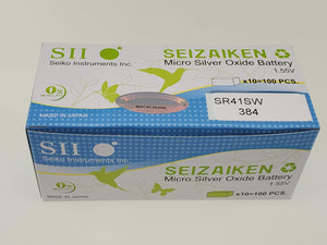 SEIKO SEIZAIKEN SR41SW / 384 Cell Batteries 10pcs Box (100 pieces Per Pack)