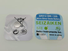 Load image into Gallery viewer, SEIKO SEIZAIKEN SR512SW / 335 Cell Batteries 10pcs Box (100 pieces Per Pack)
