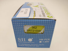 Load image into Gallery viewer, SEIKO SEIZAIKEN SR721SW / 362 Cell Batteries 10pcs Box (100 pieces Per Pack)
