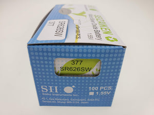 SEIKO SEIZAIKEN SR626SW / 377 Cell Batteries 10pcs Box (100 pieces Per Pack)