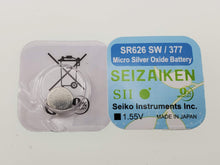 Load image into Gallery viewer, SEIKO SEIZAIKEN SR626SW / 377 Cell Batteries 10pcs Box (100 pieces Per Pack)
