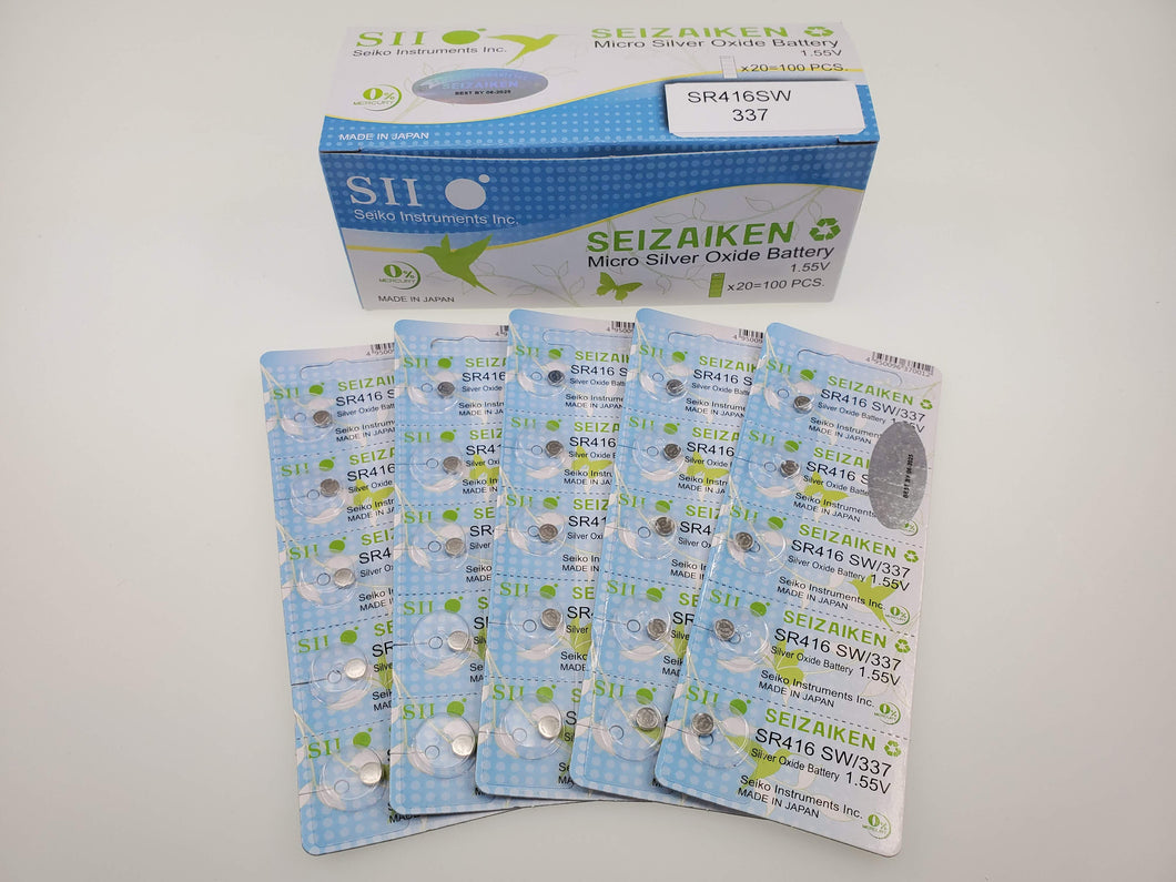 SEIKO SEIZAIKEN SR416SW / 337 Cell Batteries 5pcs Card (100 pieces Per Pack)