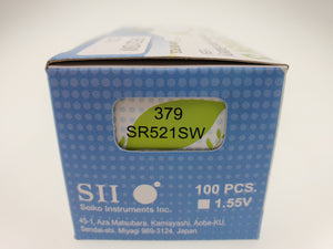 SEIKO SEIZAIKEN SR521SW / 379 Cell Batteries 10pcs Box (100 pieces Per Pack)