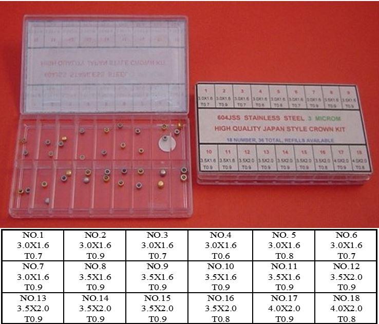 AC-604JSS
S/S Mini Size Crown Kit In 2-Colour-36Pcs