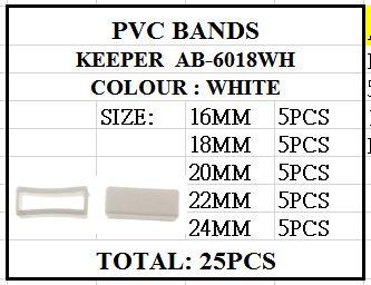 AB-6018WH
Pvc Straps Keeper Pack - White @5X5=25Pcs