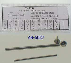 AB-6037
S/S T-Bar With Pin, Tube D1.0-1.5X40