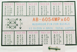 AB-6054MPX60
Mushroom Pin For Buckle In Small Box - 60 Pcs