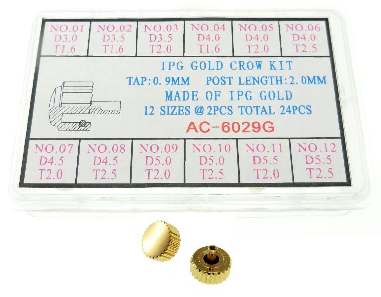 AC-6029G
Ipg Gold S/S Crown Kit T0.9 Pl2.0 D3.0-5.5