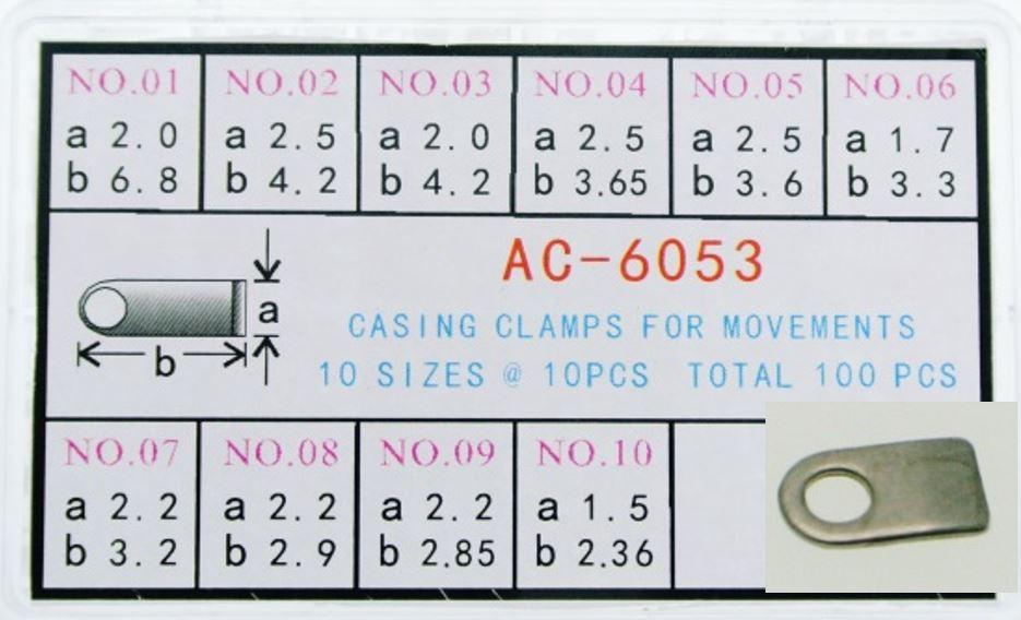 AC-6053CCX100
Casing Clamps For Movements @10X10=100