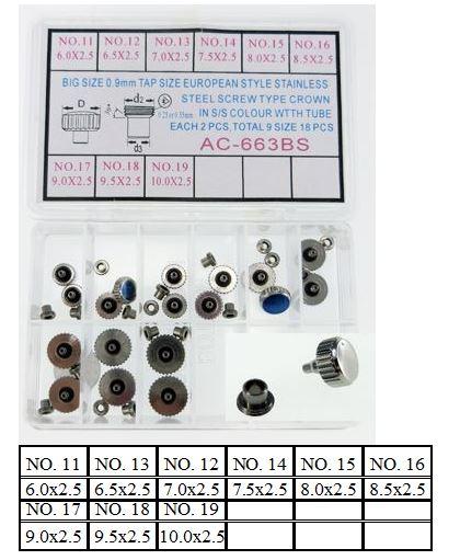 AC-663BS
Screw Type Big Size Crown Kit S/S