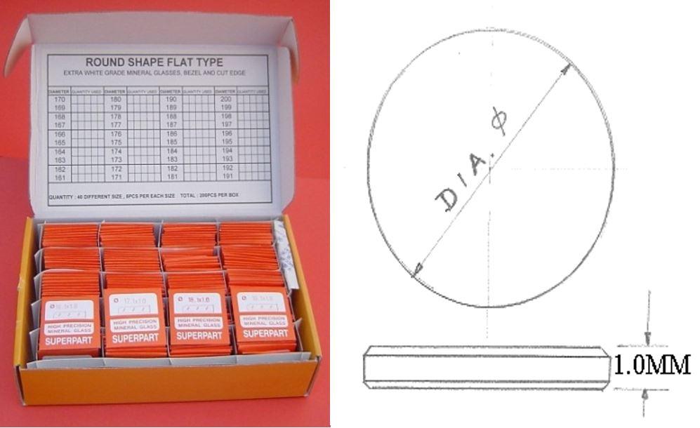 1.0 THICK ROUND FLAT GLASS 321-360/200PCS