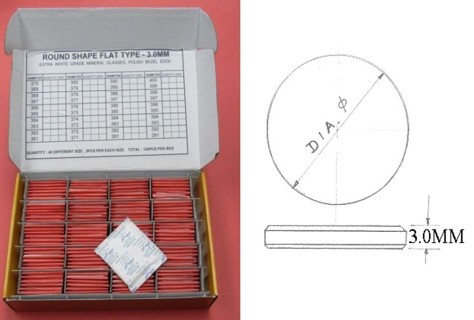 3.0 THICK ROUND FLAT GLASS 241-280/120PCS