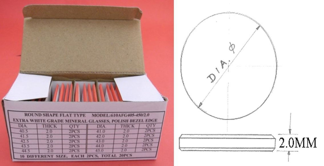 2.0 THICK ROUND FLAT GLASS 455-500/20PCS