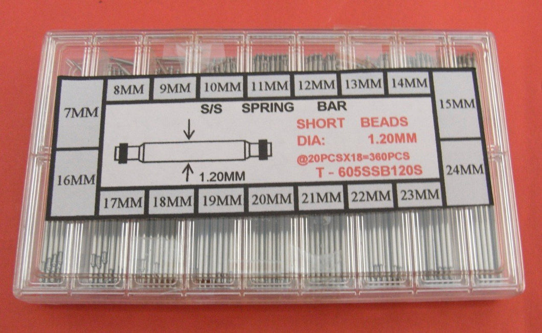 AB-605SSB120
Slim S/S Short Bead Spring Bar Kit D1.20-360