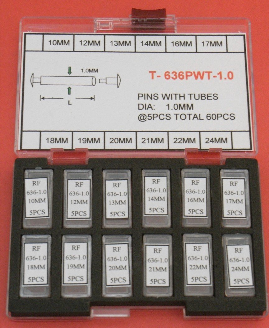 AB-636PWT-1.0
Slim Press Pins W/Tube For S-Buckle D1.0X60