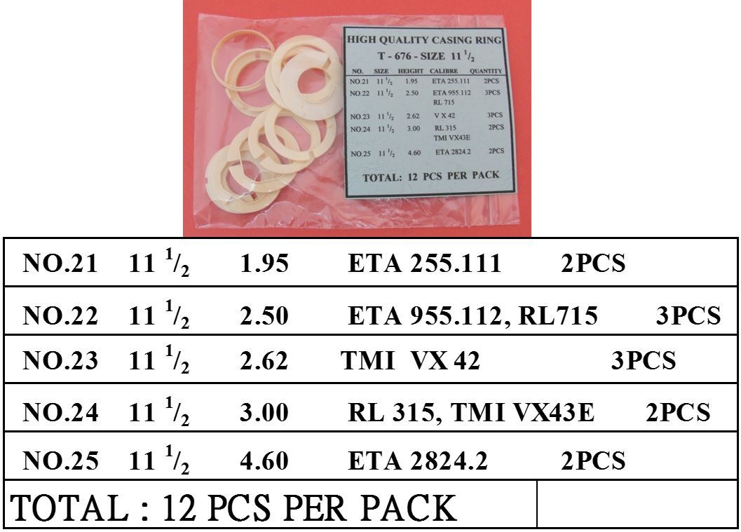 AC-676-11.5
Swiss Quality Case Ring 11-1/2 In 5 Height-12