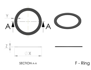 F-Ring Gasket (Flat) 0.50 mm Thick (5 Envelopes, 5 Gaskets Per Envelope)