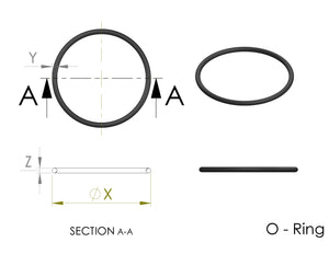 O-Ring Gasket 0.60 mm Thick (5 Envelopes, 5 Gaskets Per Envelope)